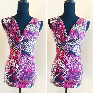 Cabi, colorful print sleeveless tank. Xs